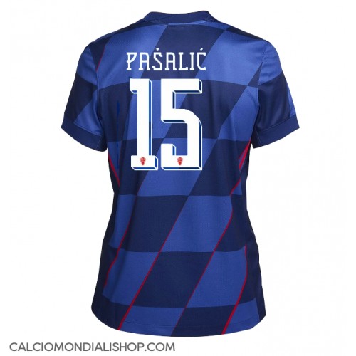 Maglie da calcio Croazia Mario Pasalic #15 Seconda Maglia Femminile Europei 2024 Manica Corta